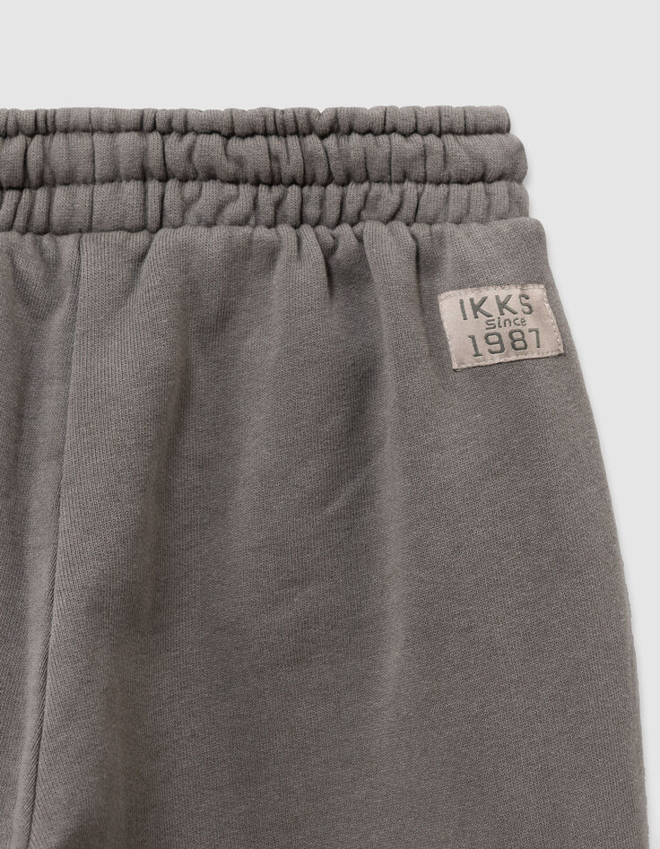 Khaki Jungenjogginghose Biobaumwolle im Battlestil-6