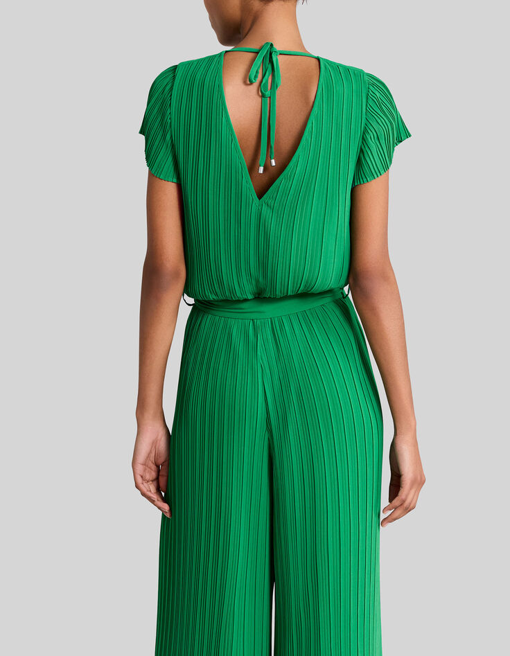 Muntgroene jumpsuit geplooid Dames-5