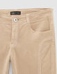 Pantalon FLARE beige taille basse en velours fille-2