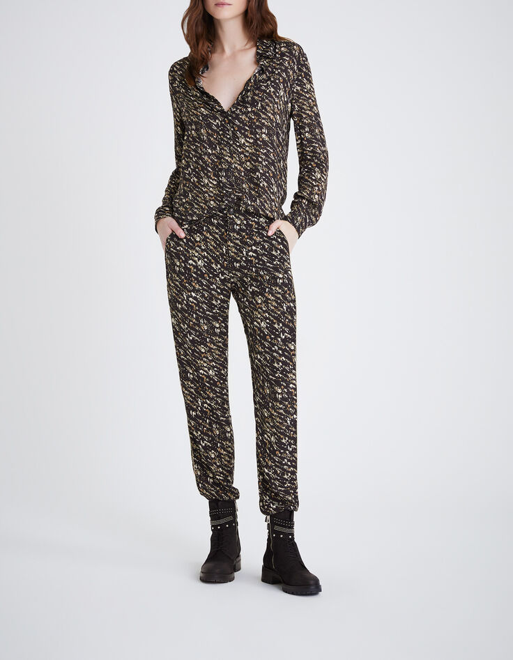 Camisa negra estampado carboncillo mujer-6