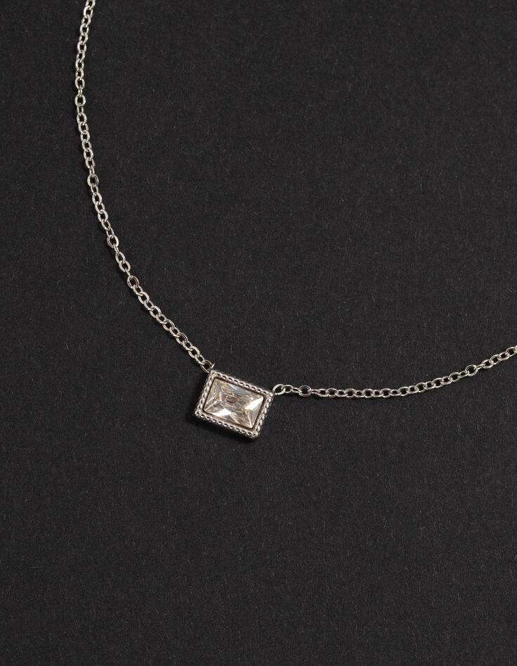 Women’s silver-tone choker with diamante-4