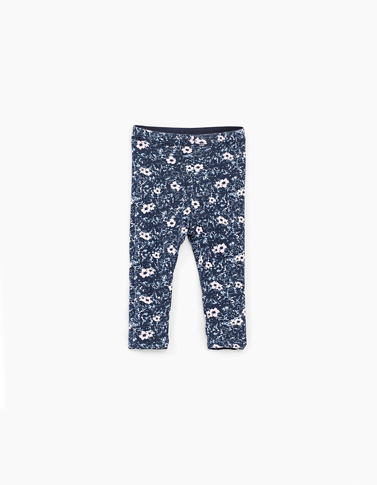 Omkeerbare navy legging bloemenprint babymeisjes-2