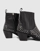 Boots chelsea en cuir coloris noir clous allover femme-5