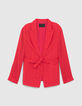 Women’s fuchsia print belted suit jacket-6