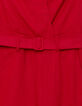 Combinaison rouge cache-coeur ceintur&eacute;e Femme-7