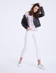 Tee-shirt col V coton message "Only Star" femme-6