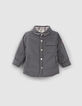 Baby boys’ grey/check reversible overshirt-2
