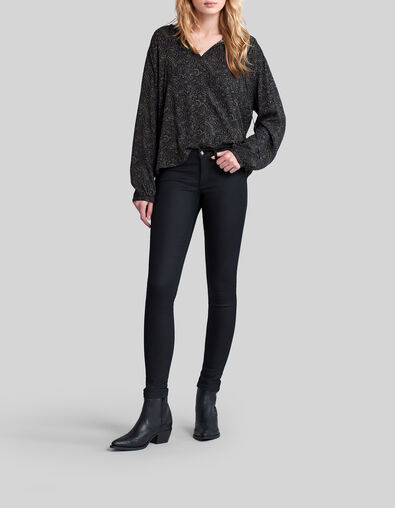 JEGGING noir glossy taille basse femme - IKKS