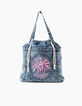 Bolso vaquero light blue con palmeras rosas niña-2