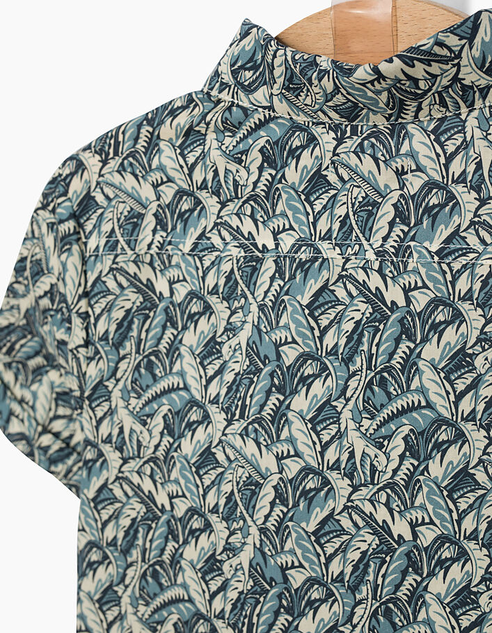 Inktblauw Liberty® overhemd bladmotief  - IKKS