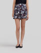 Jupe courte marine recyclée imprimé fleur batik Femme-2
