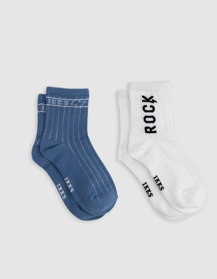 Calcetines azul blanco niño-2