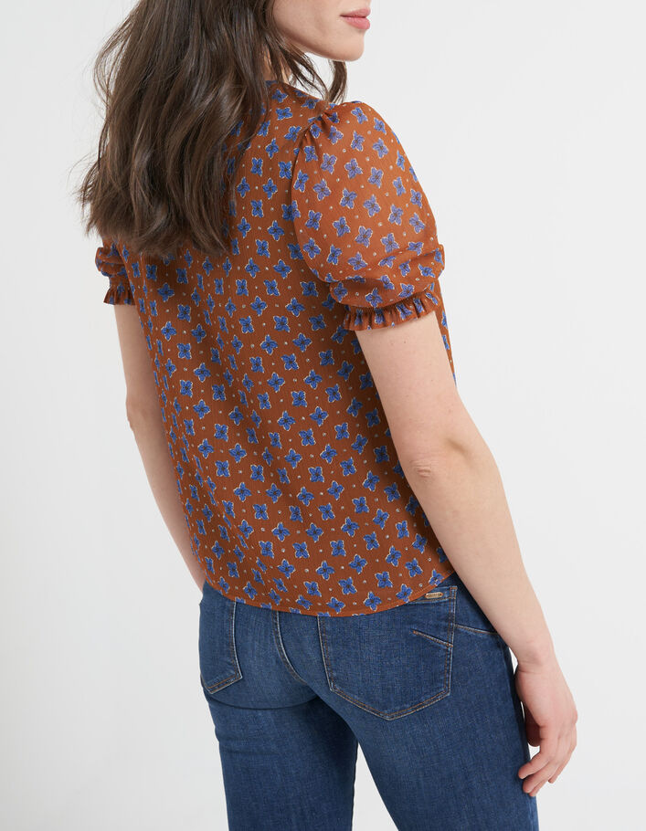 Top Vango Marron Imprimé, Taille 4 XL (Très Bon état, Haut Femme)