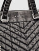 Sac cabas LE 1440 DENIM matelassé chevrons femme-4