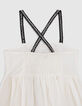 Vestido crudo plastrón encaje macramé niña-6