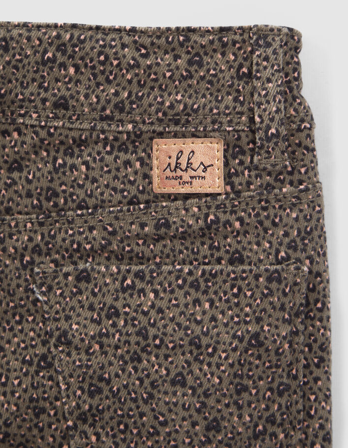 Girls’ khaki leopard-heart print SKINNY jeans-5