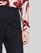 Women’s black crochet wide-leg trousers-4