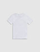 T-shirt blanc bio badge HOT WHEELS x IKKS garçon-3
