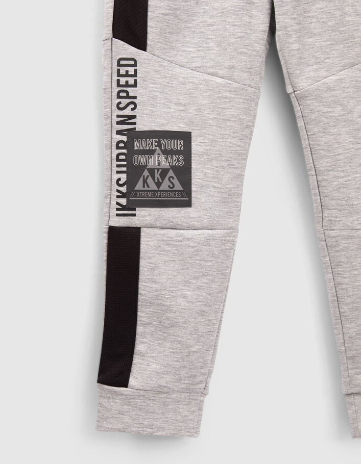 Graue Jungenjogginghose mit Details und Reflektoren-5