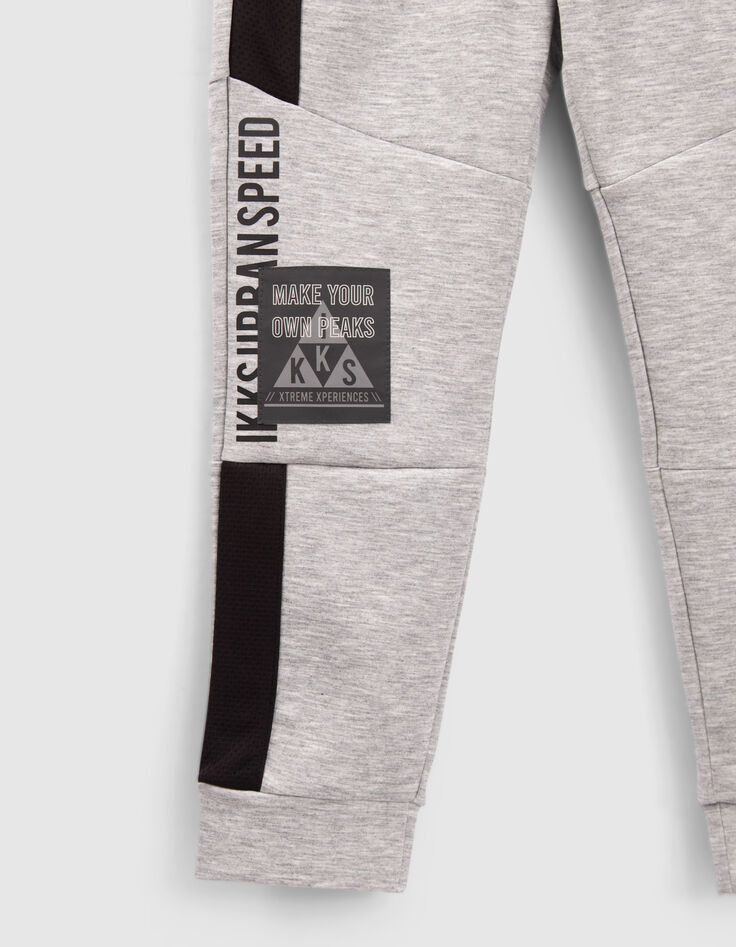 Graue Jungenjogginghose mit Details und Reflektoren-4