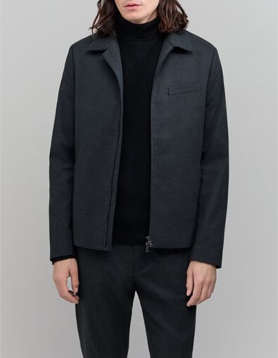 Chaqueta con cremallera antracita para hombre - IKKS