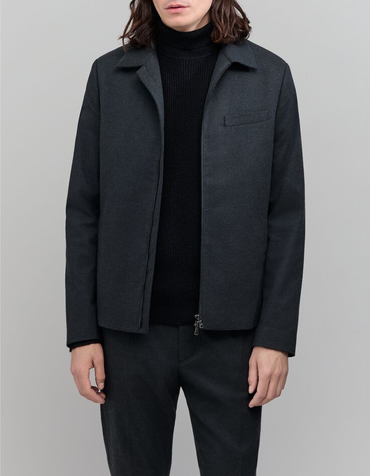 Chaqueta con cremallera antracita para hombre-1 Chaqueta con cremallera antracita para hombre-1