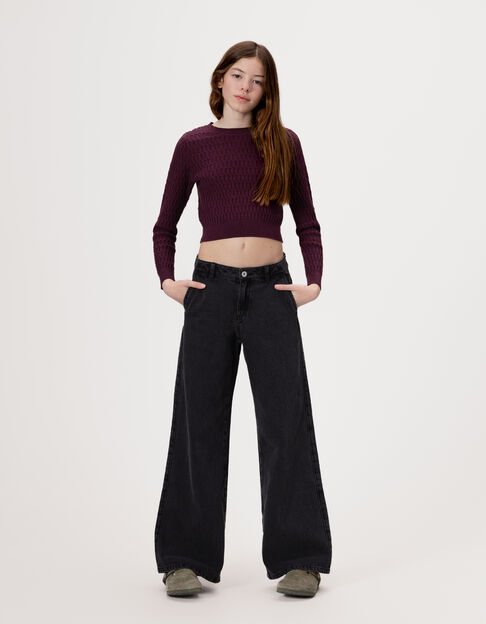 Girls’ black wide-leg jeans - IKKS