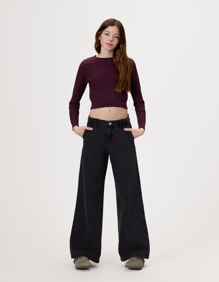 Jean large noir fille-1 Jean large noir fille-1