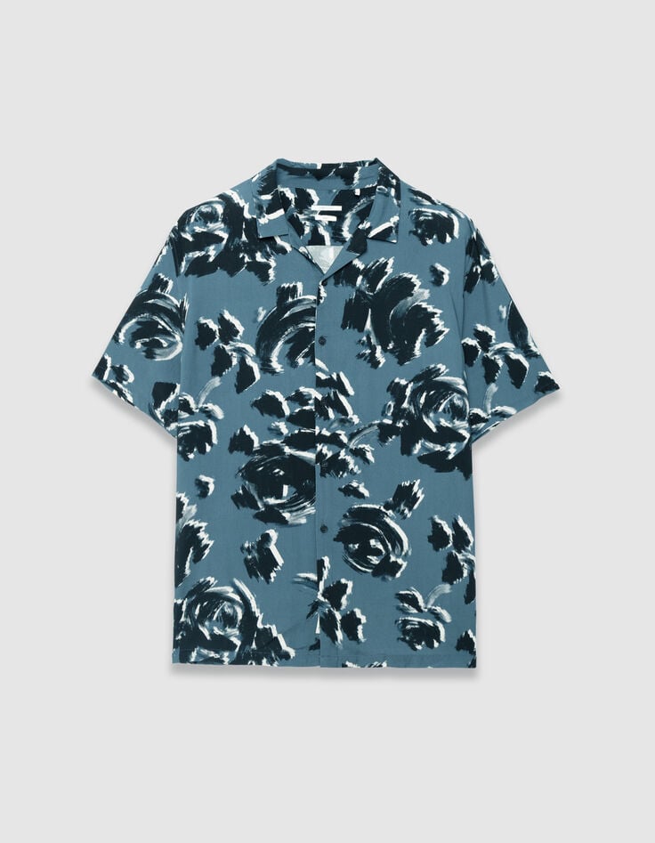 Chemise regular bleue imprimé arty floral Homme-6 Chemise regular bleue imprimé arty floral Homme-6