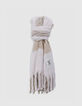 Girl's beige plaid scarf-2