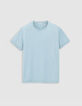 Herren-T-Shirt, hellblau, Baumwollmodal, Rundhals-5