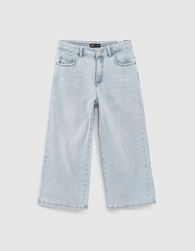 Jupe culotte en jean bleach blue fille - IKKS