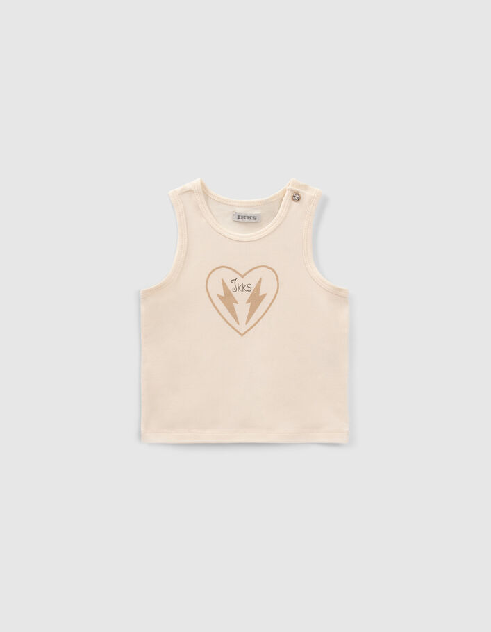 Baby girls’ 2-in-1 ecru and print vest top - IKKS