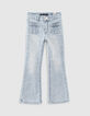 Mädchen-Jeans, Flare-Fit mit Flechtborten in Bleach Blue -2