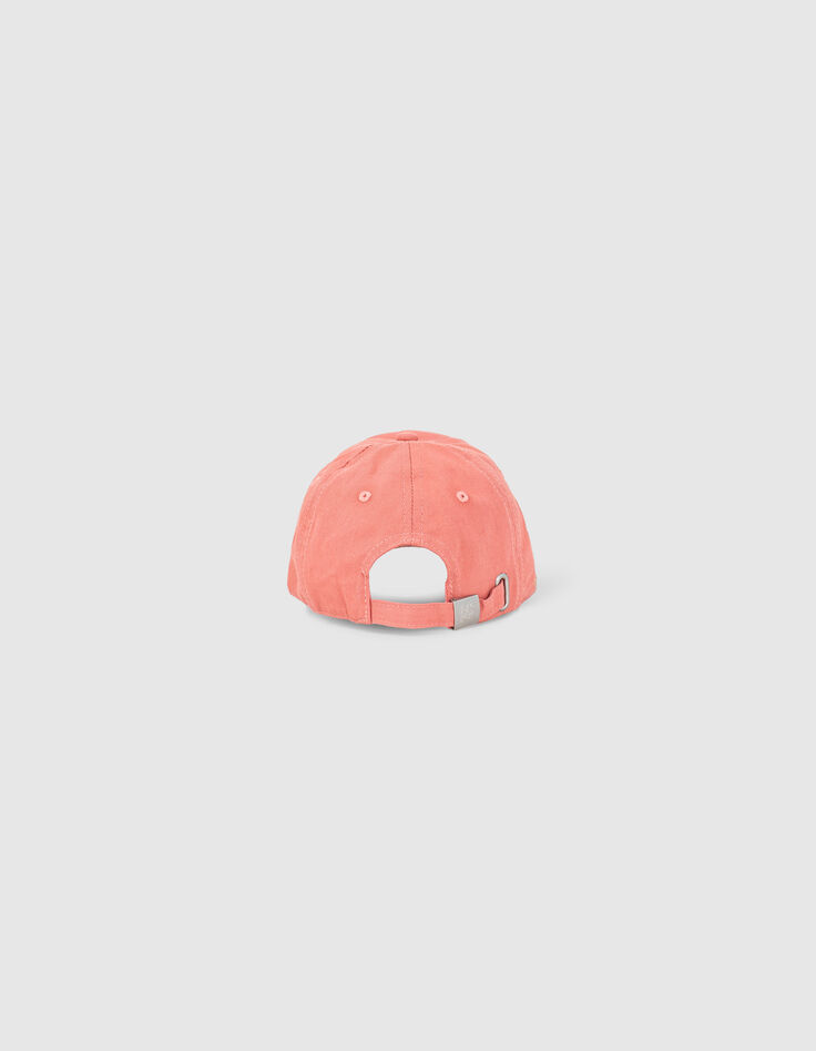 Casquette corail foncé avec broderie fille -3