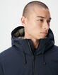 Marineblauwe parka met capuchon voor heren - WATERDICHT-5