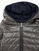 Omkeerbare gewatteerde jas in zilverkleur en navy meisjes-5