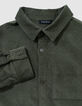 Khaki Jungenhemd lange Ärmel Velours Punkte-3