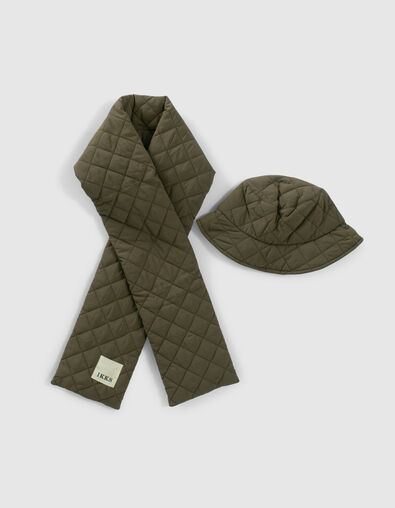 Conjunto bob y bufanda caqui acolchados mujer - IKKS