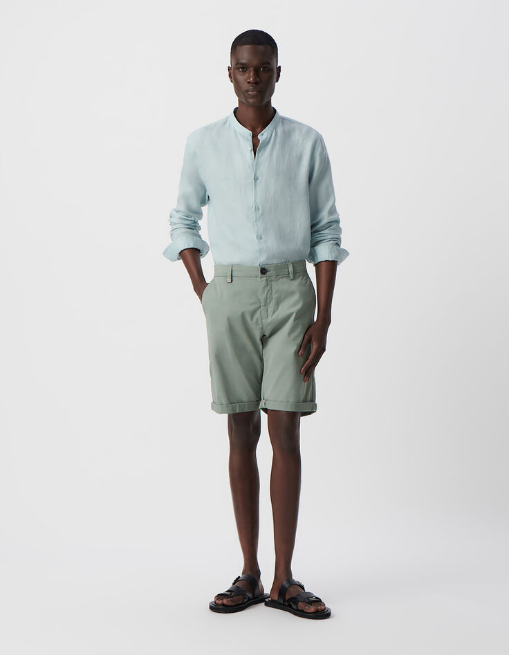 Bermuda CHINO TAPERED bleu gris Homme-1