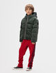 Grüne Jungen-Wendesteppjacke Steppvelours-2
