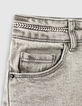 Short en jean light grey bio à ganse tressée fille-2