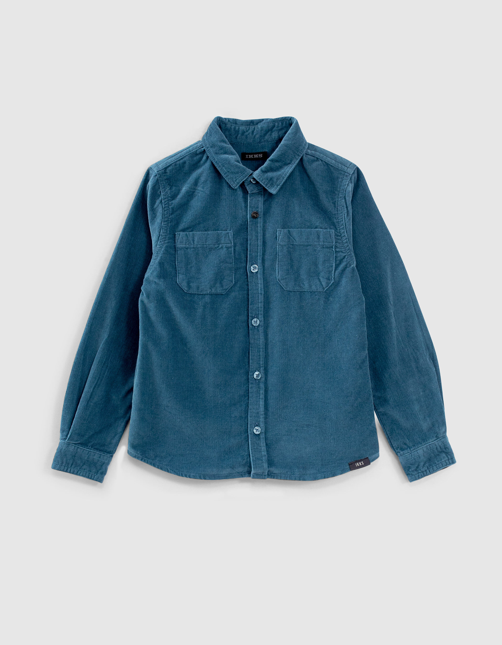 Chemise bleu fonc velours milleraies gar on