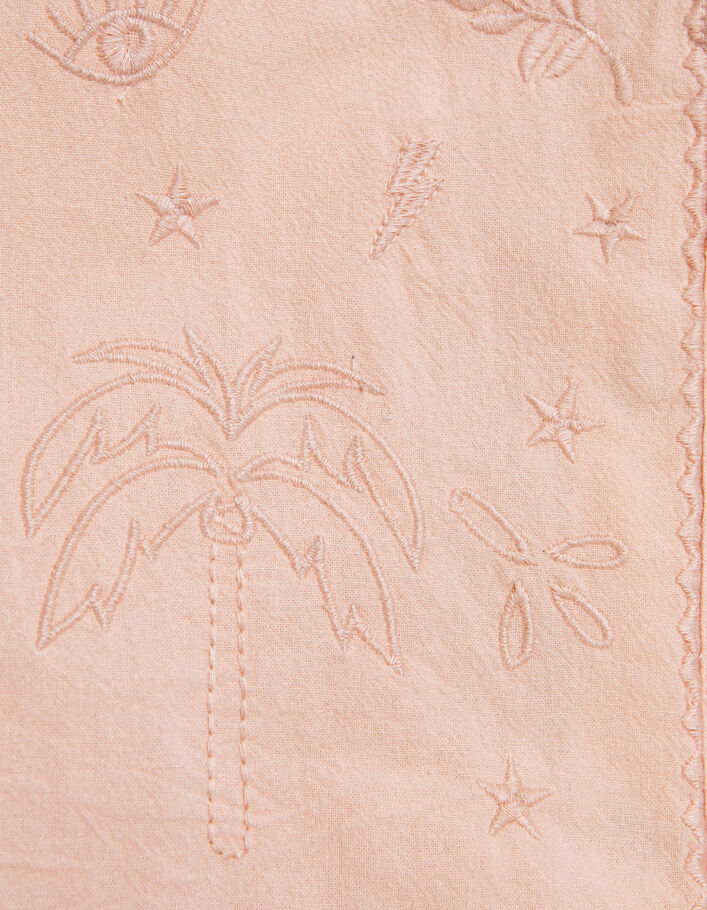 Girls’ powder pink jacket with Boho embroidery - IKKS