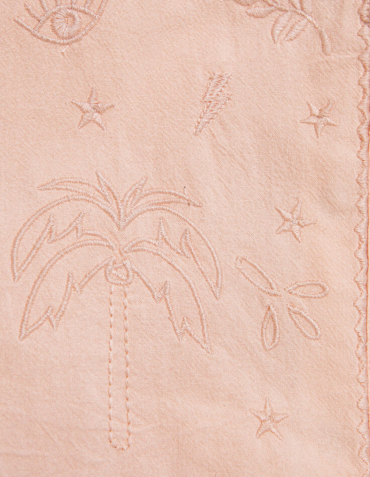 Girls’ powder pink jacket with Boho embroidery-7
