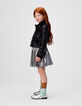 Girls’ black sequinned biker jacket-1 Girls’ black sequinned biker jacket-1
