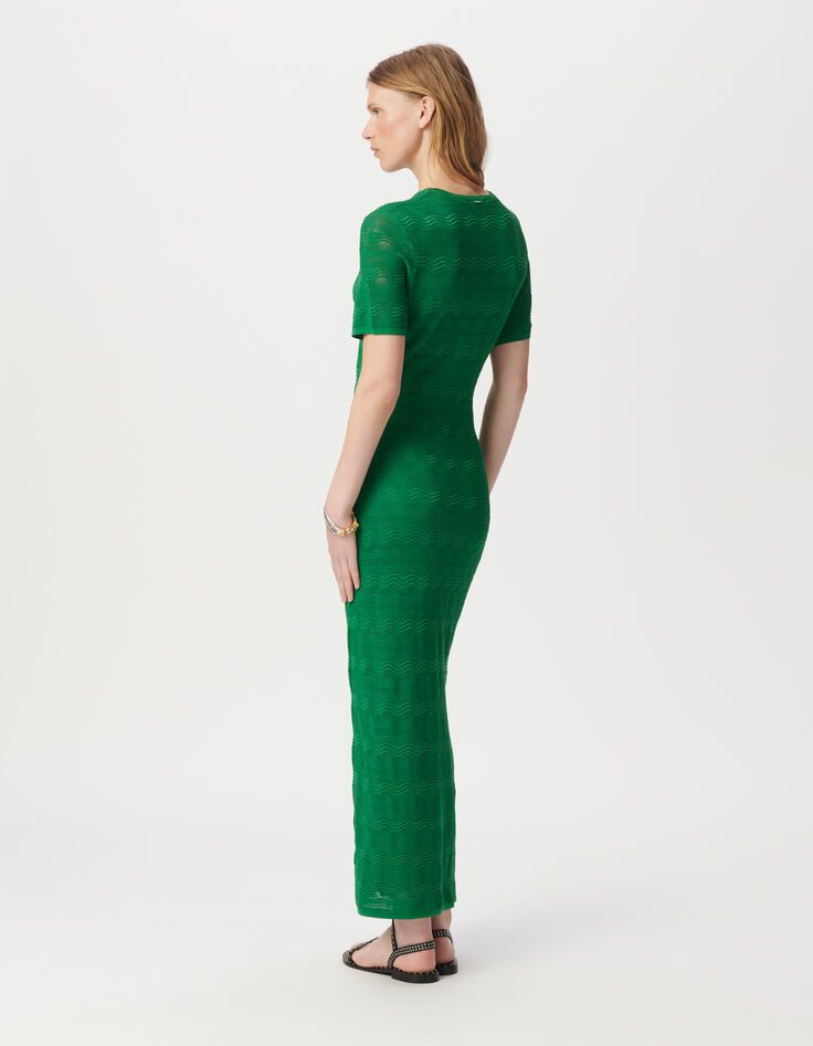Women's green crochet long dress-2