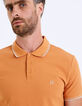 Polo IKKS mandarine et beige Homme-2