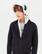Schwarze Jungensweatjacke mit Gespensterfutter Halloween -6