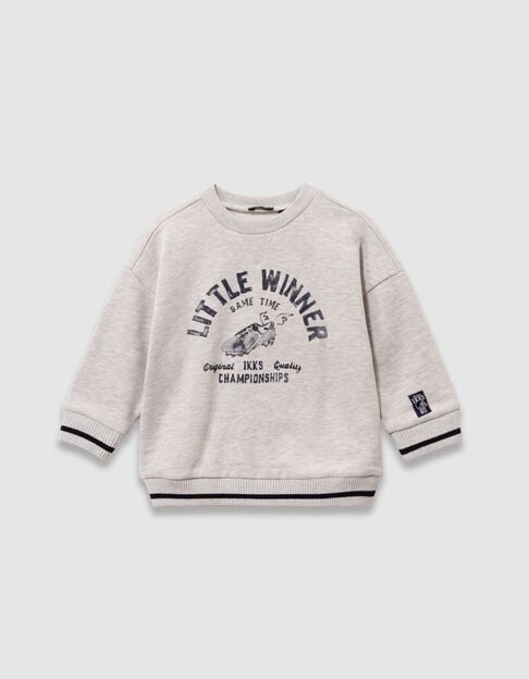 Boys’ grey organic cotton sweatshirt, winged shoe image - IKKS